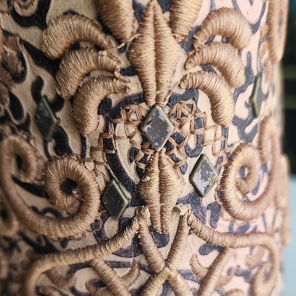Intricate Embroidered Cowboy Boots Chameleon - Picture 3 of 13